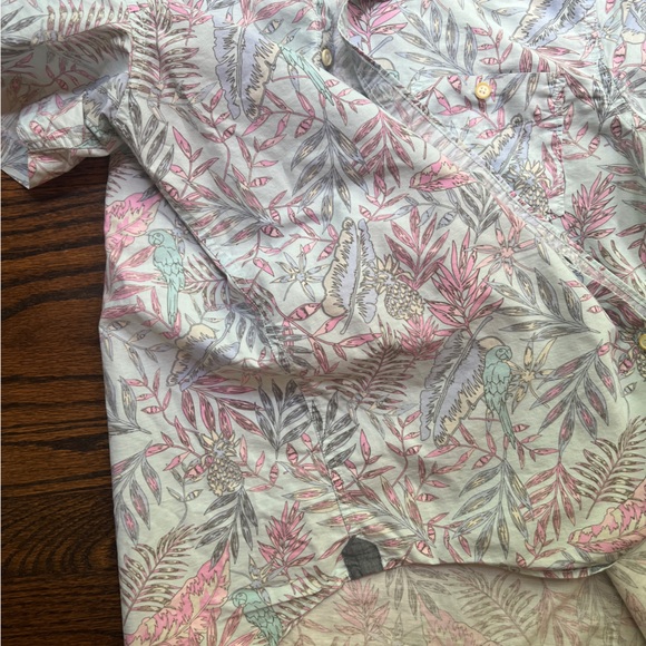 Free Planet Men’s Hawaiian Print Short Sleeve Pocket Polo Large - Picture 4 of 4